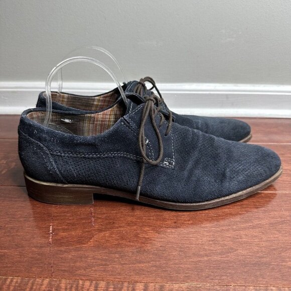 Bugatti Men’s Suede Gibson Lace Up Shoes Dark Blue Size 12 - Picture 2 of 12